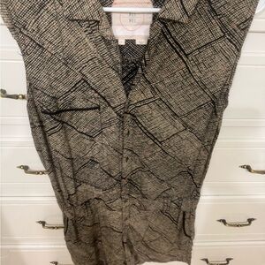 Hei Hei Black and Tan Patterned shorts Jumpsuit